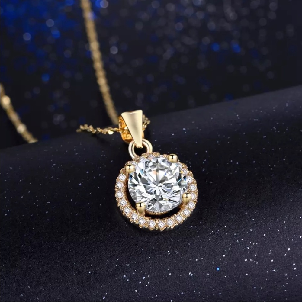 New 18kGold  925 silver diamond necklace